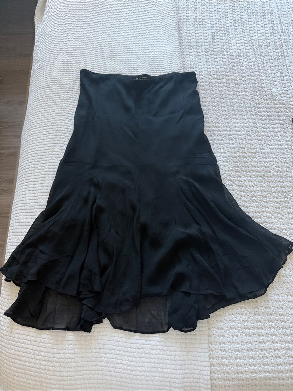 J. Crew Black Flared Midi Skirt